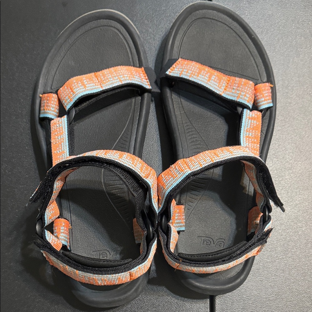 Teva Men's Sandals with Orange and Light Blue Straps